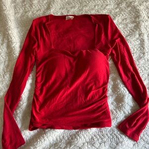 Red Long Sleeve Women's Top